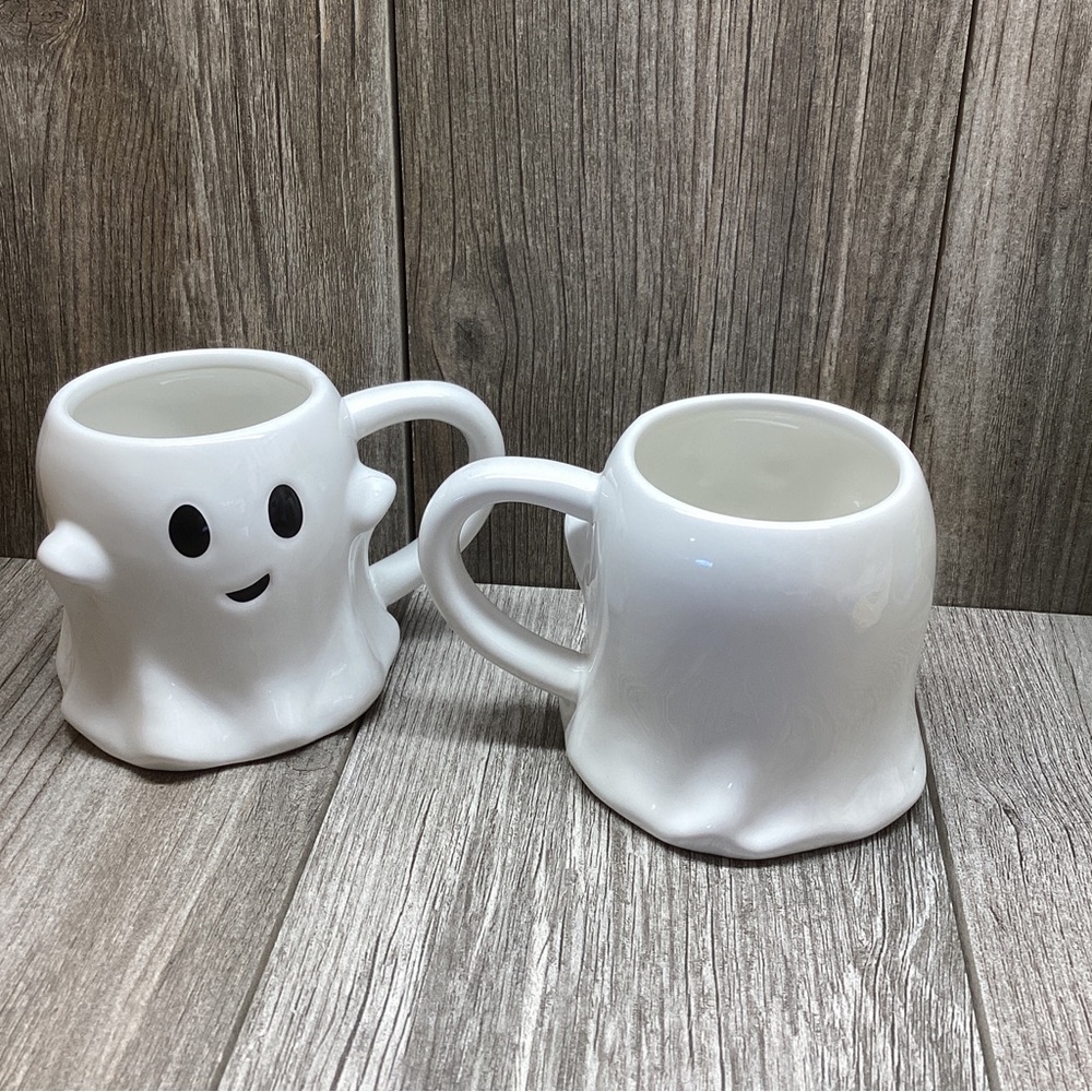 Stoneware Halloween 2021 Ghost Mug Set of 2 Threshold Target 10oz New Boo Cups - Picture 4 of 13